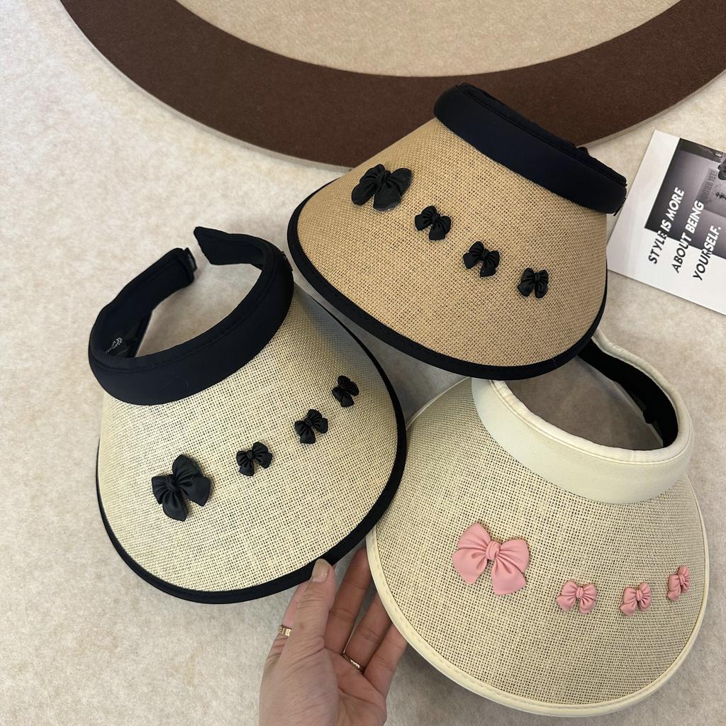 Parent-child Sun Hat Summer Big Brim Girls Empty Top Hat Sweet Bow Sun Hat Children's Sun Hat