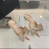 Fashion SUOJIALUN 2024 Spring New Women Sandal Fashion Big Bow-knot Ladies Elegant Slingback Shoes Flat Heel Outdoor Dress Mules Sandal
