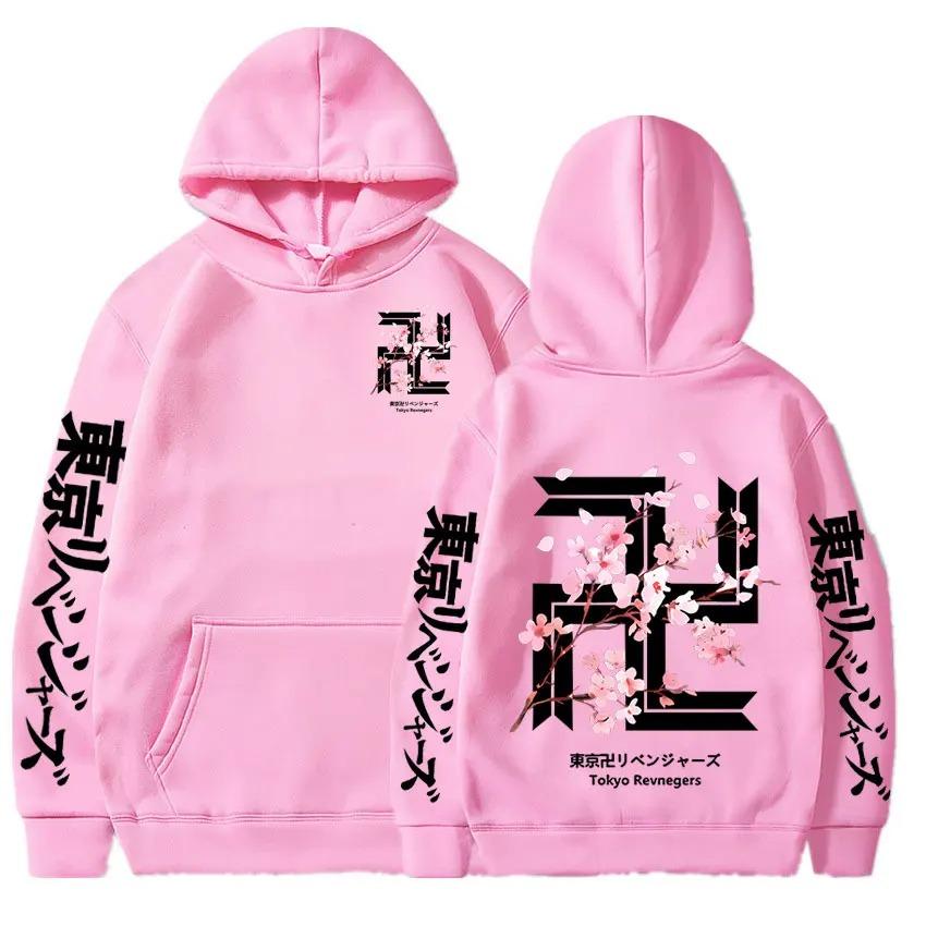 Japan Anime Tokyo Revengers Cherry Blossom Graphics Hoodies Men Women Tokyo Gang Sweatshirts Cozy Tops Pullover Tracksuit Female Male Clothing