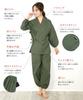 ON NISHIKI 0815 Samue Top and Bottom Cotton Sheeting Women's Set, 100% [4 Indigo/Size L]