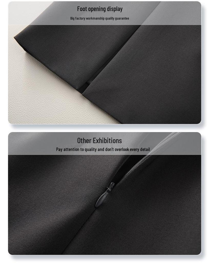 Women's Gray High-Waist Slit Bodycon Midi Skirt - 2025 Spring/Autumn Collection