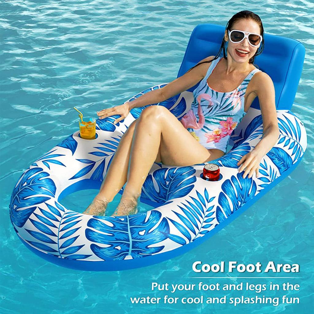 Inflatable Pool Float Adult Pool Floaties Lounger Floats Raft Floating Chair Water Floaties for Swimming Pool Lake Lounge Float