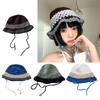 Handmade Bucket Hat Handwoven Colorful Openwork Crocheted Hat for Music Festival Stylish Colorful Fisherman Hat