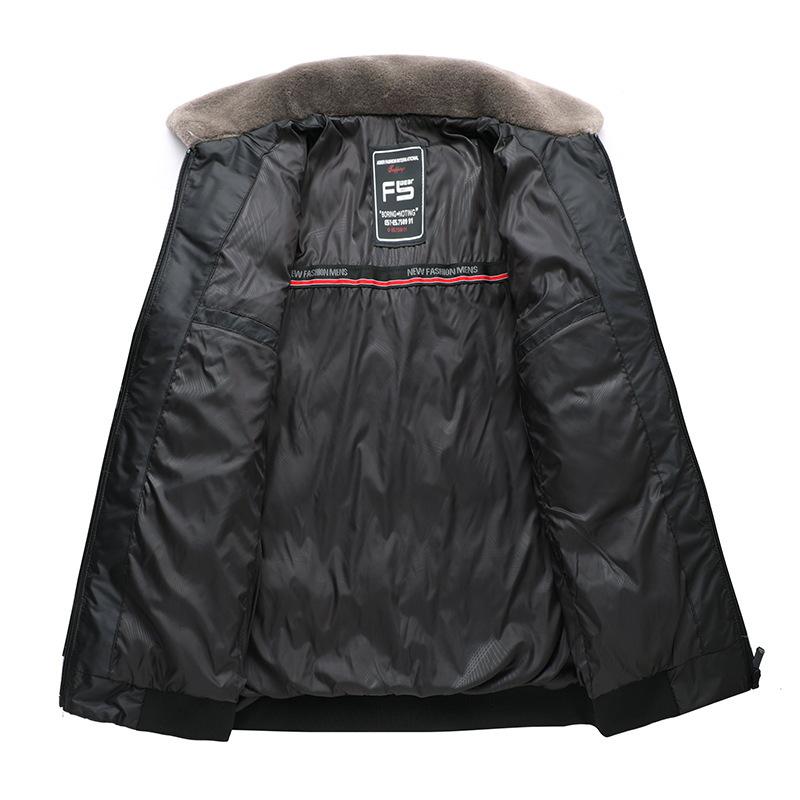 Fashionable Wool Collar Men's Cotton Jacket Winter Jacket Thickened Short Warm Cotton Jacket Lapel Cotton Jacket Casual