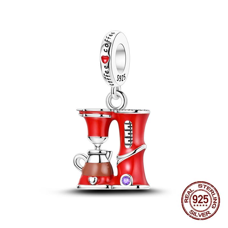 100% Copper Strawberry Lipstick Ladybird China Red Charms Beads Fitoriginal Bracelets For Women Diy Jewellery