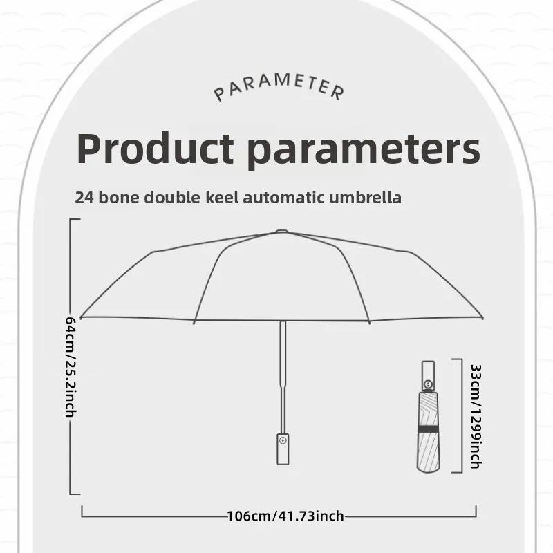 Automatic Large Size Sun And Rain Umbrella 24 Bones Sunshade Umbrella For Outdoor