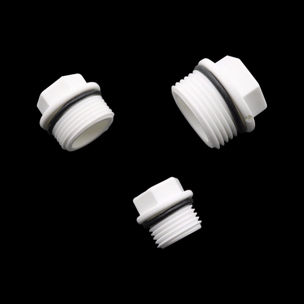 5pcs 1/2'',3/4'',1'' Male External Thread End Plugs PVC Tube Waterstop Caps Hole Seal Stoppers Garden Irrigation Pipe Fittings