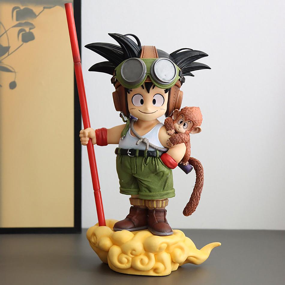 New 16cm Anime Dragon Ball Son Goku Figure With Monkey Kid Goku Action Model Pvc Statue Collection Ornaments Model Toys Gifts