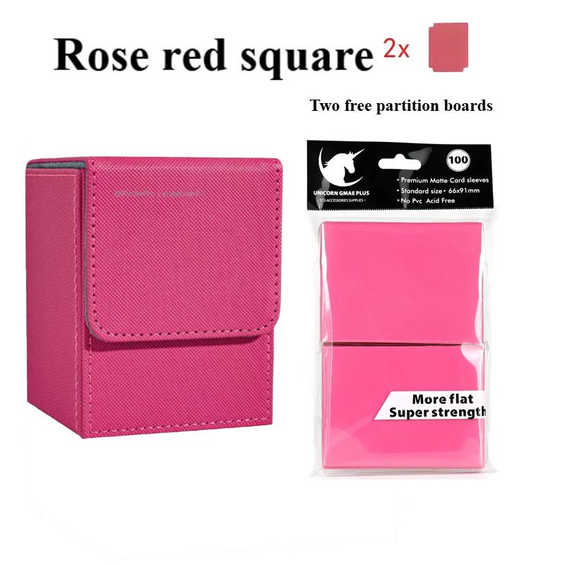 100 Premium Card Sleeves 66x91mm and Trading Card Storage Box Holds 100+ Commander Deck Box for MTG PTCG Baseball Sports Cards