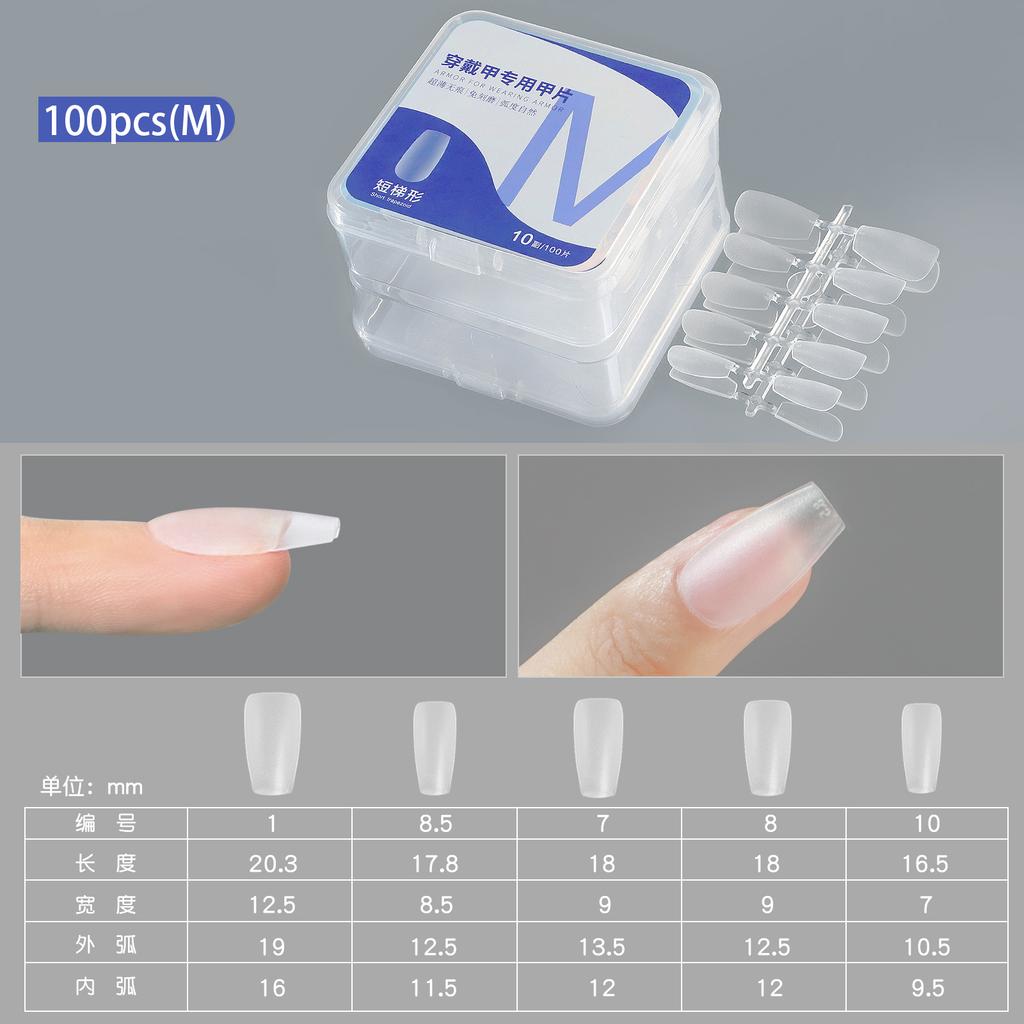 1Box/100pcs Matte Fake Nails NO Polishing Press On False Nails Medium Short Design High Matt Soft Gel Nail Tips for Extension