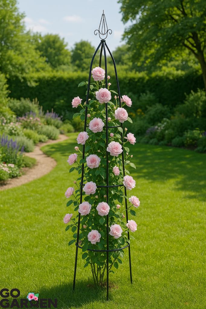 Garden pergola metal tower rose flowers metal garden