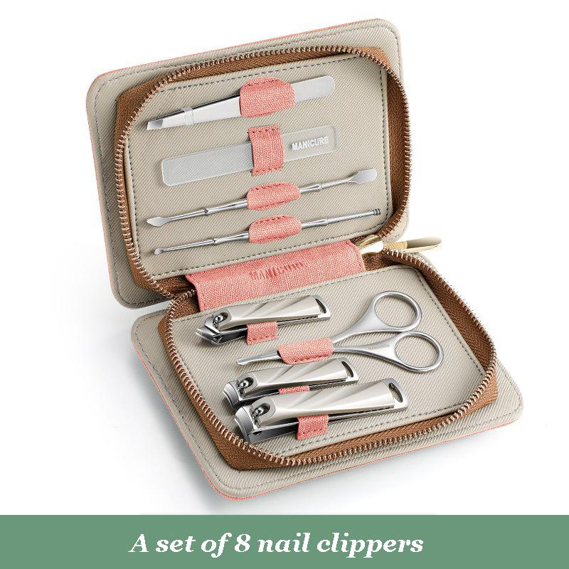 Stainless steel nail clipper set, home nail clippers, nail grooves, eagle-beak nail clippers, pedicure and nail care tools