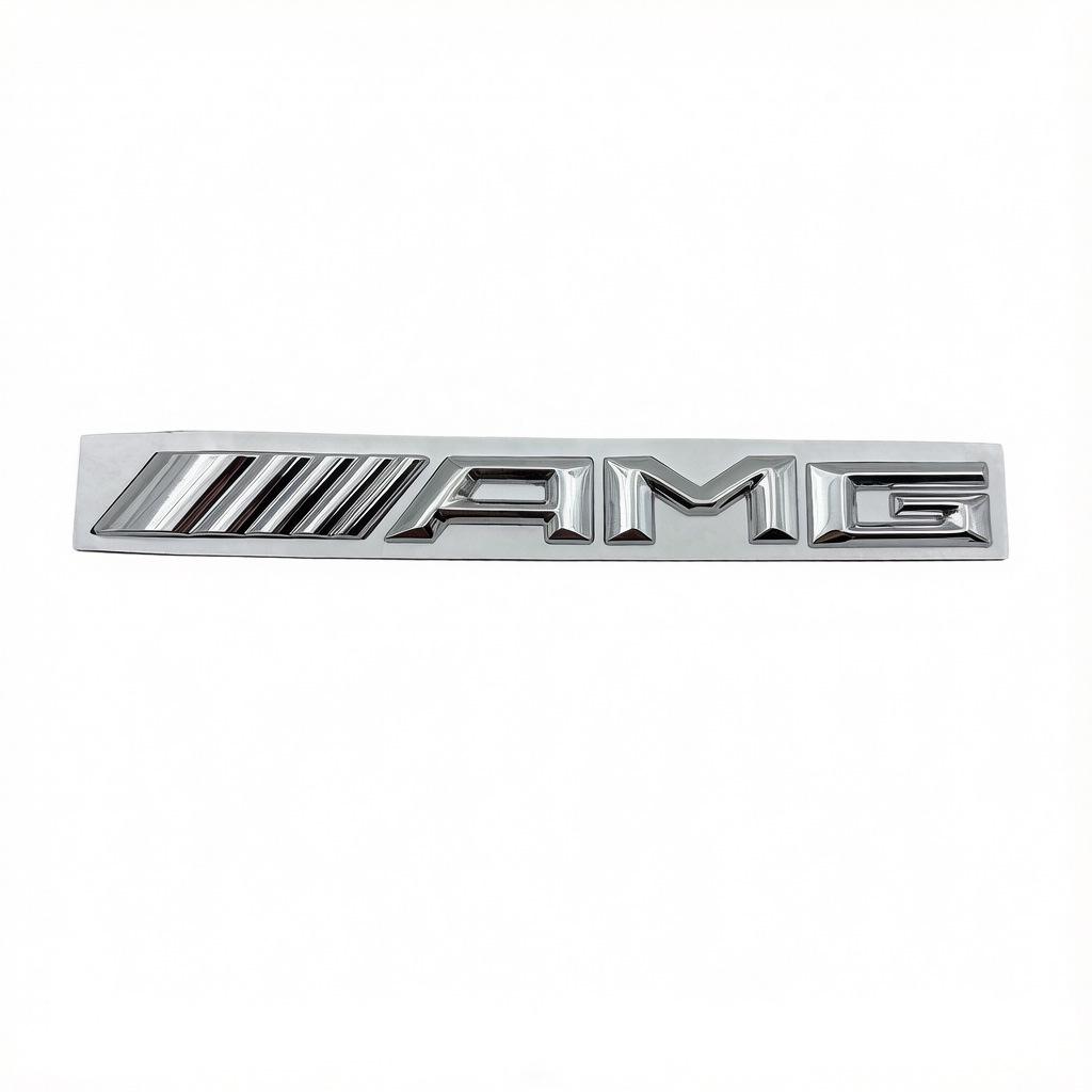 Mercedes-AMG Silbernes Metall-Logo-Aufkleber - Geeignet für AMG