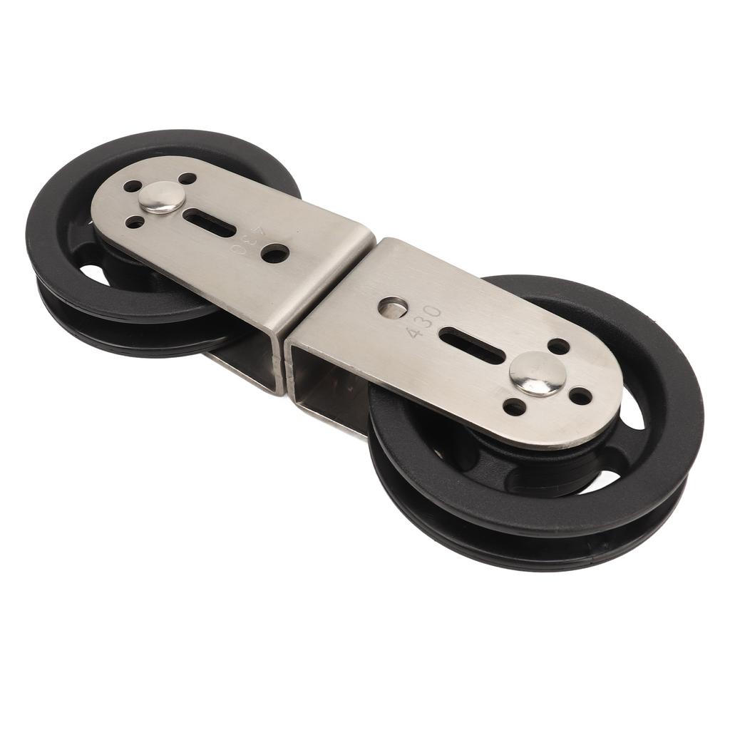 Cable Pulley Wheel 2 Way Pulley Block Stainless Steel Silent Bearing Easy Installation Pulley System Attachment for Fitness Plastic