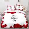 Romantic Rose Floral Duvet Cover Microfiber Quilt Cover for Girls Adults Teens Wedding Valentine's Day Bedroom Decorations Queen