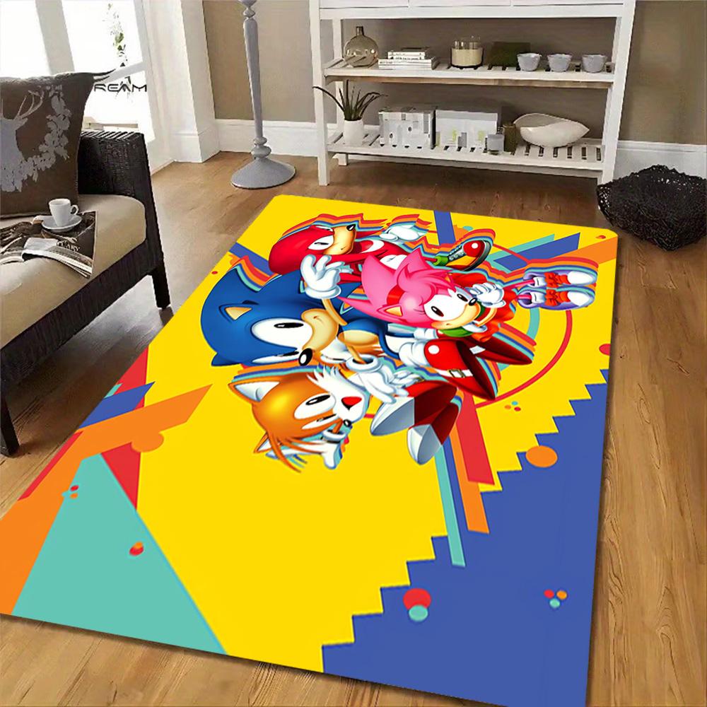 Sonic The Hedgehog Characters Decoration,Carpet,Living Room,Bedroom, Non-slip,Square rug