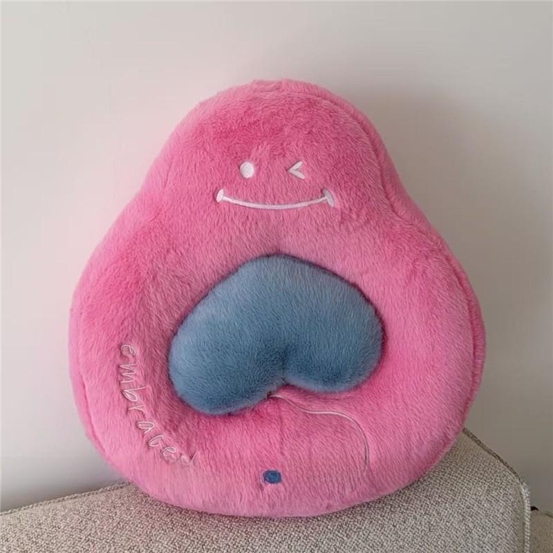 Cute Embrace Smile Face Heart Pillow With Pp Cotton Fill For Valentines Day Lounge Decor