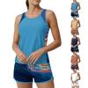 Women Sleeveless Tank Top and Printed Shorts Two Piece Set Athletic Sportswear Lightweight Quick Dry Fabric for Running Yoga Training