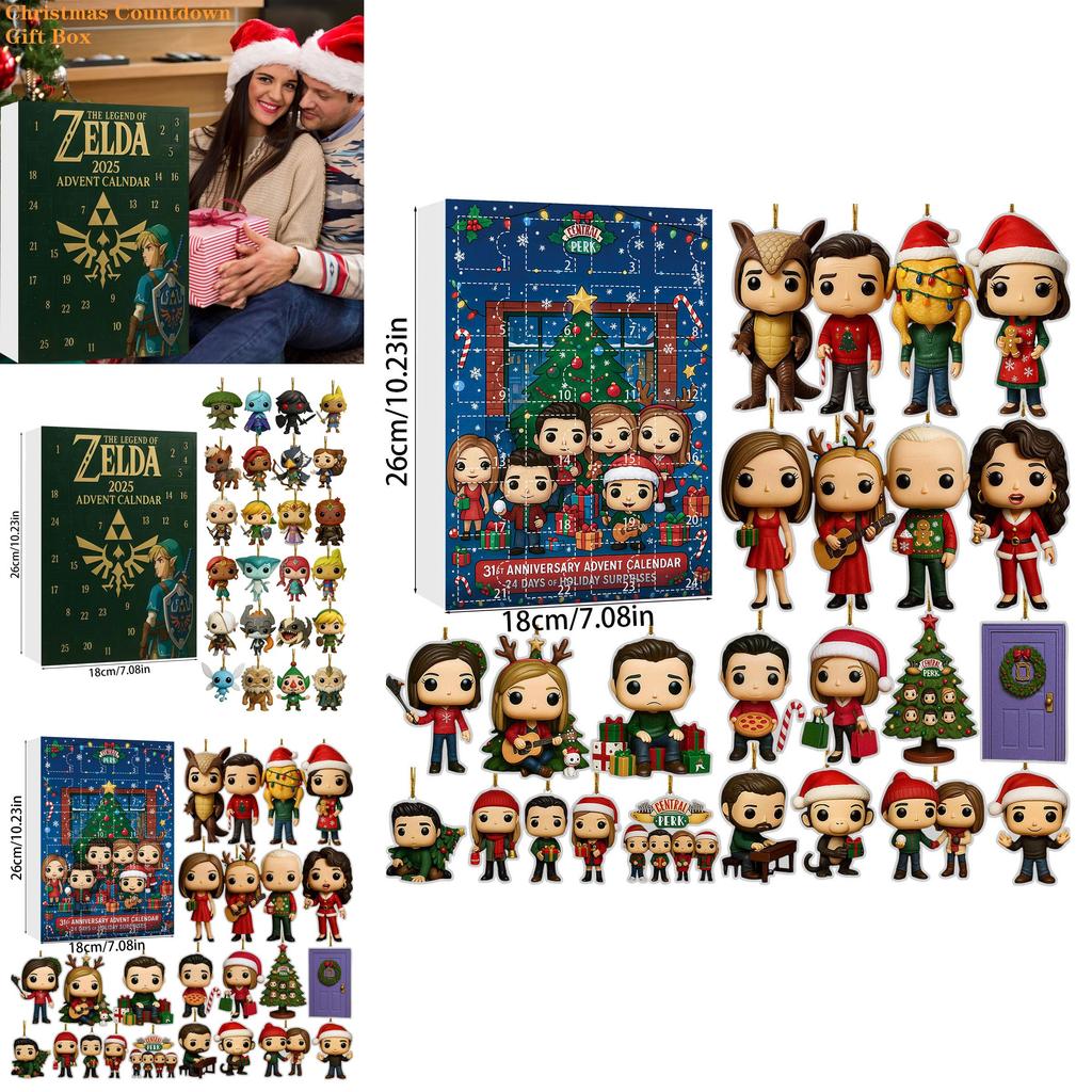 Vánoční adventní kalendář Stray Kids s 24 akrylovými ozdobami pro sváteční obdarování