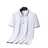 Summer Ice Silk Polo Shirt Men's Plus Size Polo Neck Short Sleeved T-shirt Middle Aged Half Sleeved T-shirt