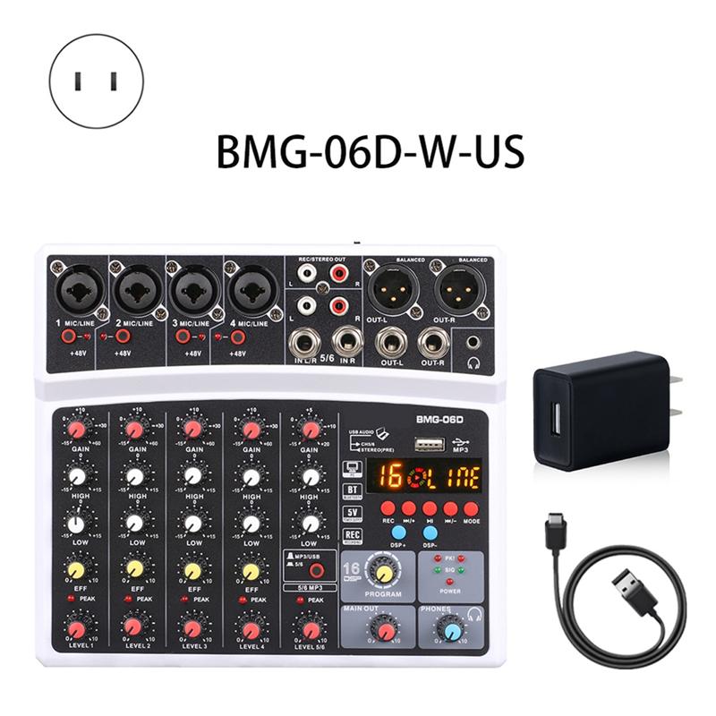 

ABNR 6-Channel Portable Mixer Console With 99-DSP, USB Sound Card Features, And 48V Phantom Power, US Plug