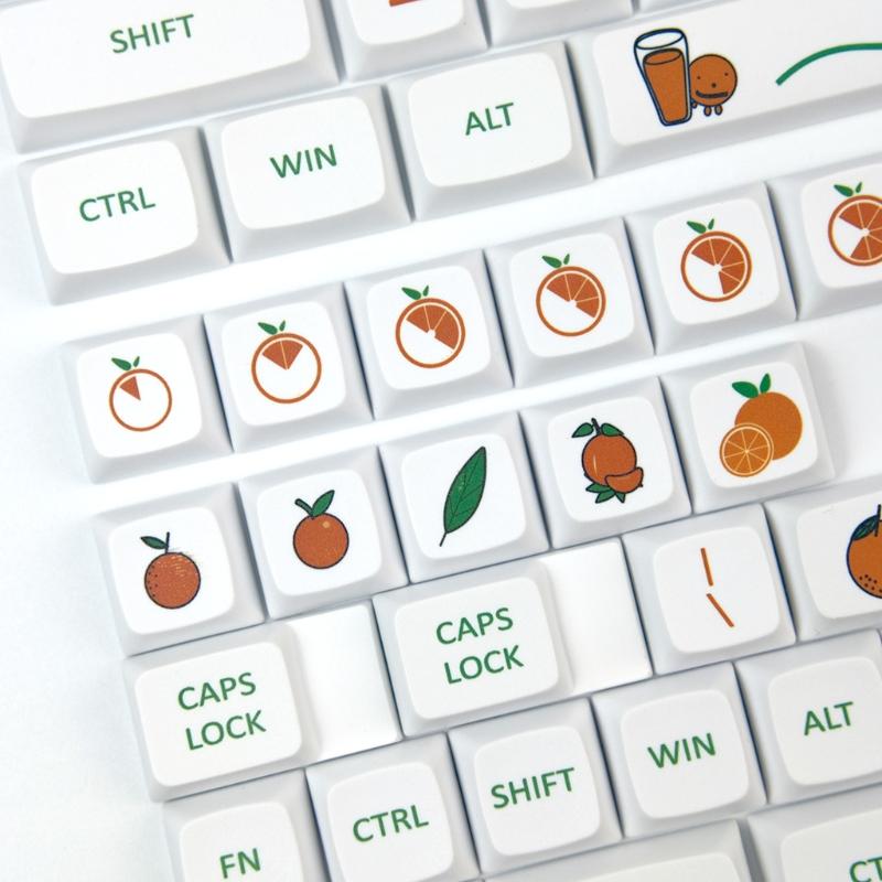 Tema laranja para Key PBT 5 lados Dye Sublimation Keycaps para teclado mecânico MX h DA Profile para 139