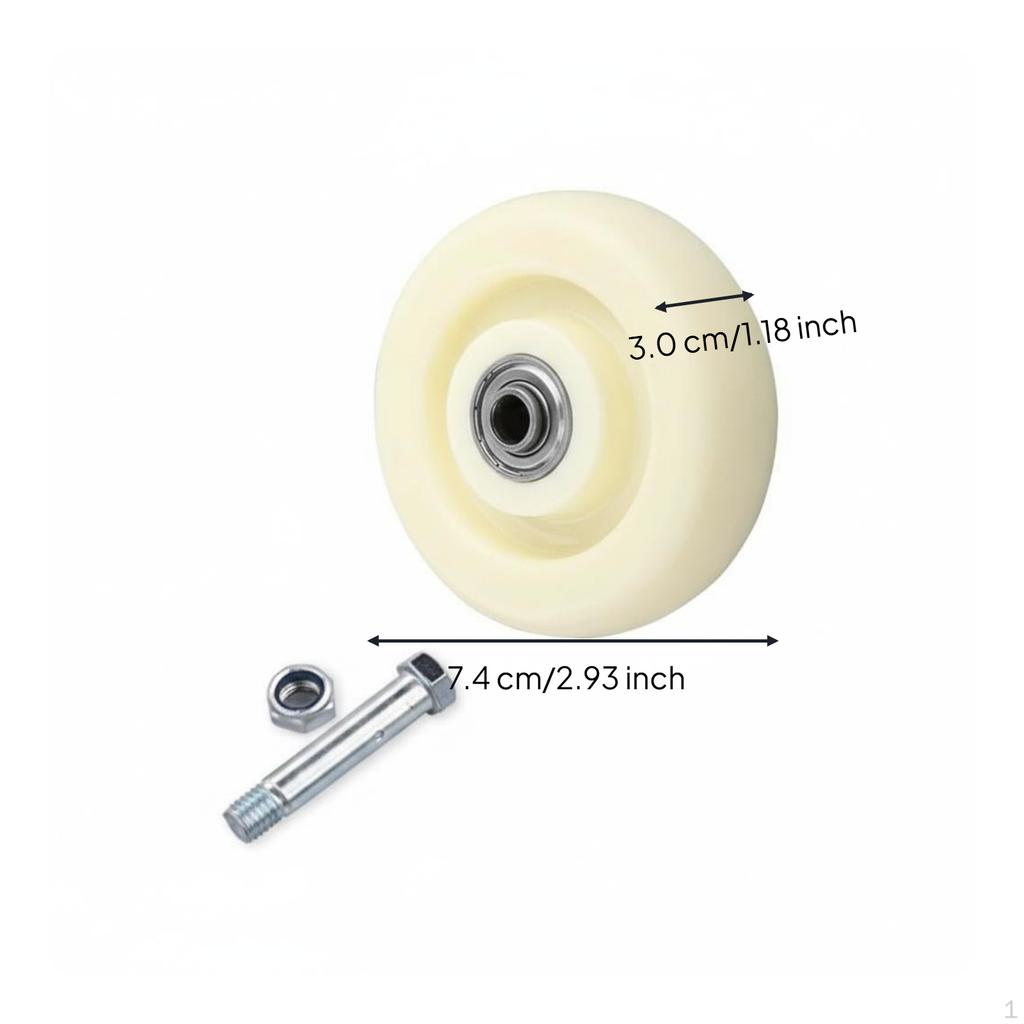 Sturdy duty caster wheel, noiseless nylon rubber, universal rotating for cart 5.08cm