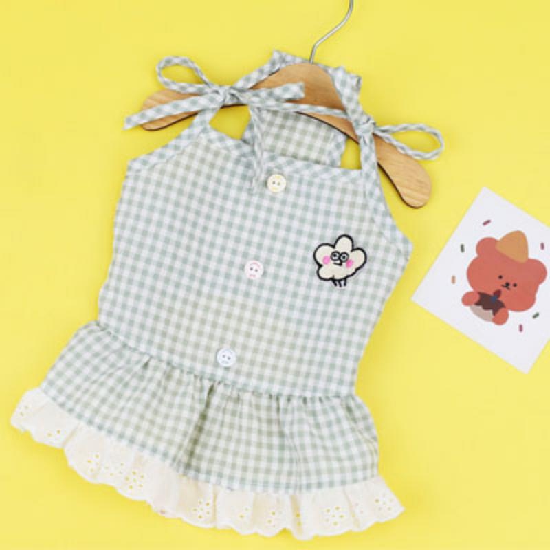 Cute Pet Suspenders Dress Dog Clothes Summer Plaid Dog Shirt Dresses Puppy Cat Clothing Sling Skirt for Little Dogs Chihuahua