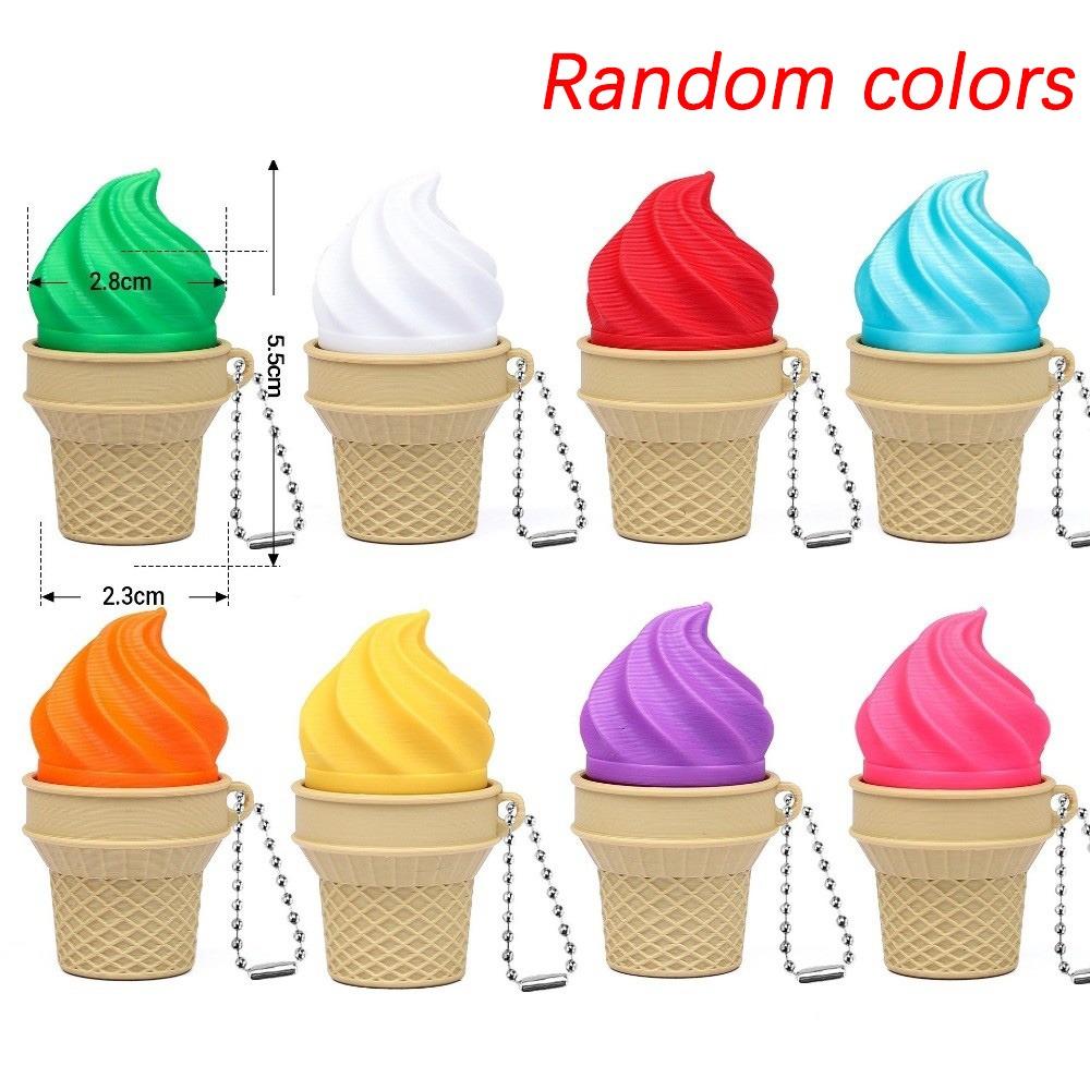 

Creative 3D Printed Mechanical Keyboard Keychain Simulation Ice Cream Key Button Finger Keyboard Fidget Decompression Gadget