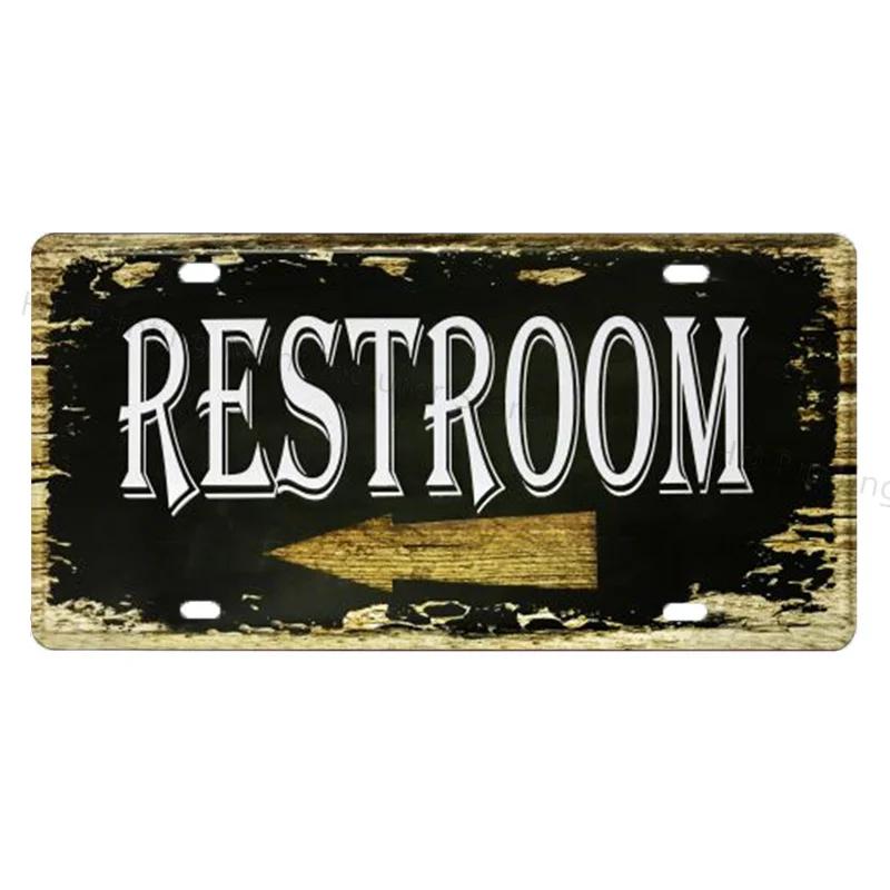 DORA Tin Sign OPENCLOSED Free WIFI License Plate Store Wall Decor Restrooms Tin Sign Vintage No Smoking WC Metal Sign Painting Plaques Poster