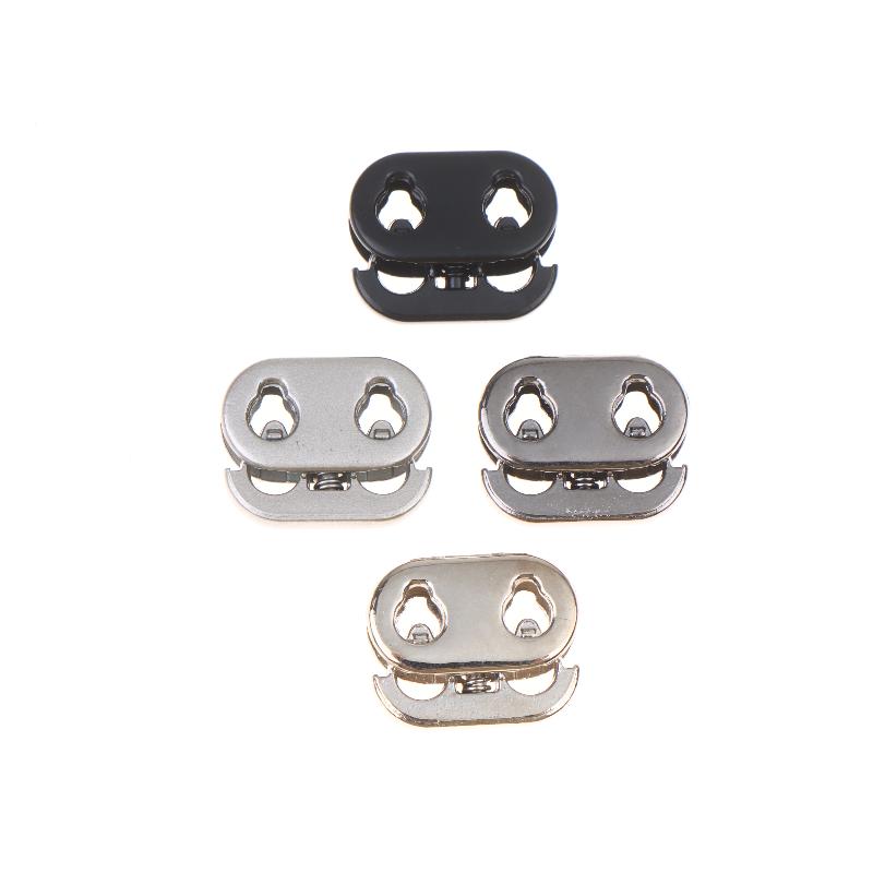 10Pcs 2 Hole Shock Cord Rope Stopper Alloy Spring Buckles Metal Cord Lock For Clothes Replacement Hoodie Shoes Bag Crafts