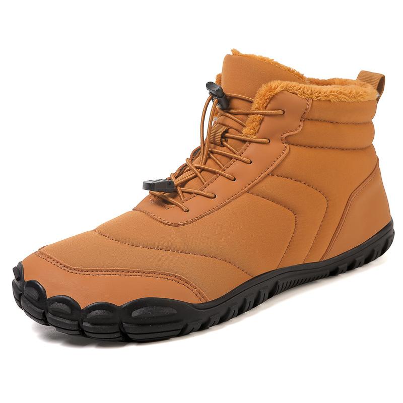 Winter cotton shoes medium tube snow boots men's hiking shoes hiking non-slip waterproof bread shoes velvet warm shoes