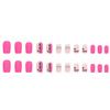 Girl Barbie powder European square medium and long sweet love manicure Valentine's Day fake nails holiday love wear nail