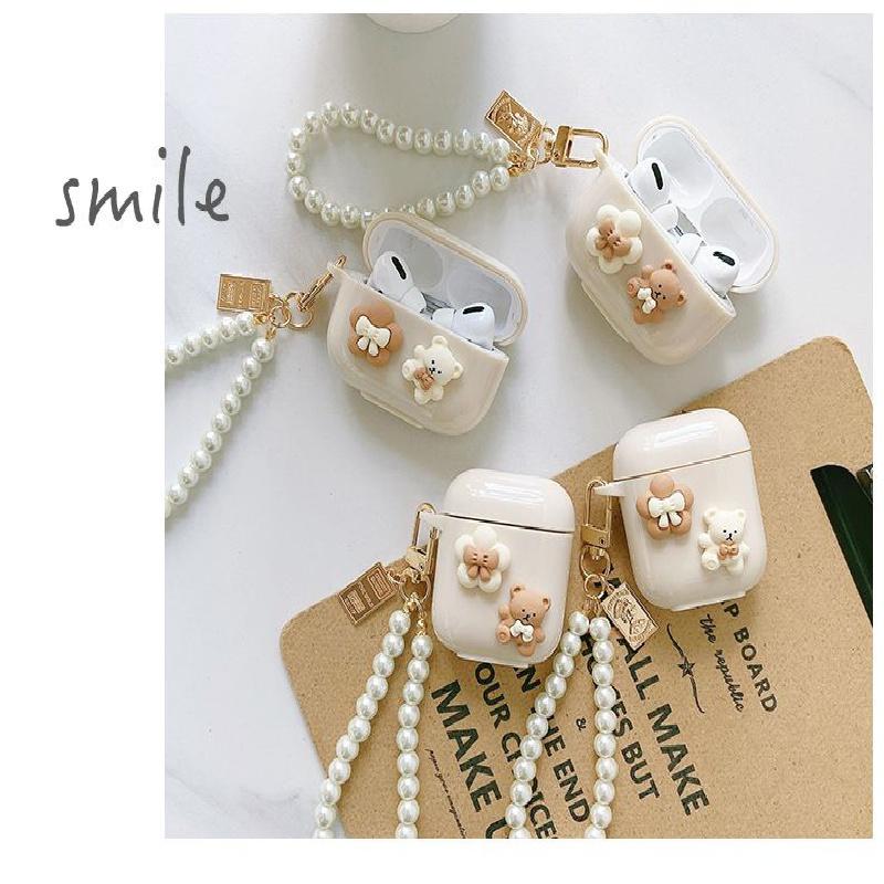 Cute Bear Graphic Pattern Earphone Clear Case For AirPods1/2 AirPods3 Airpods Pro AirPods Pro Christmas Halloween Deco