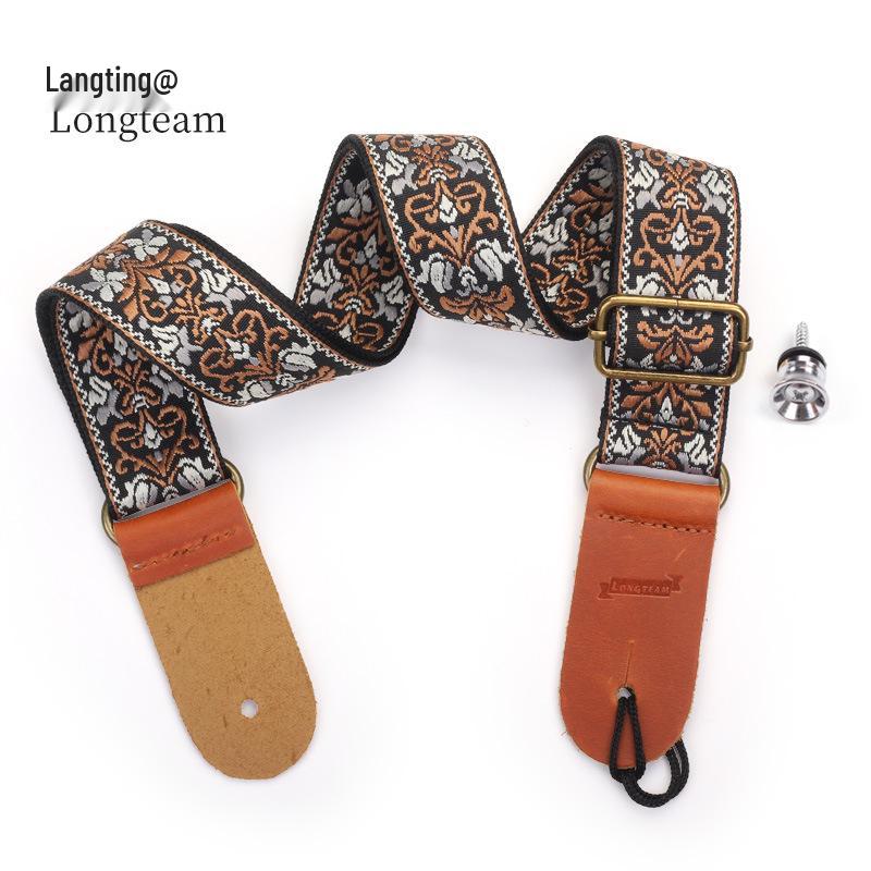 Langting Embroidered Ukulele Shoulder Strap Includes End Pin