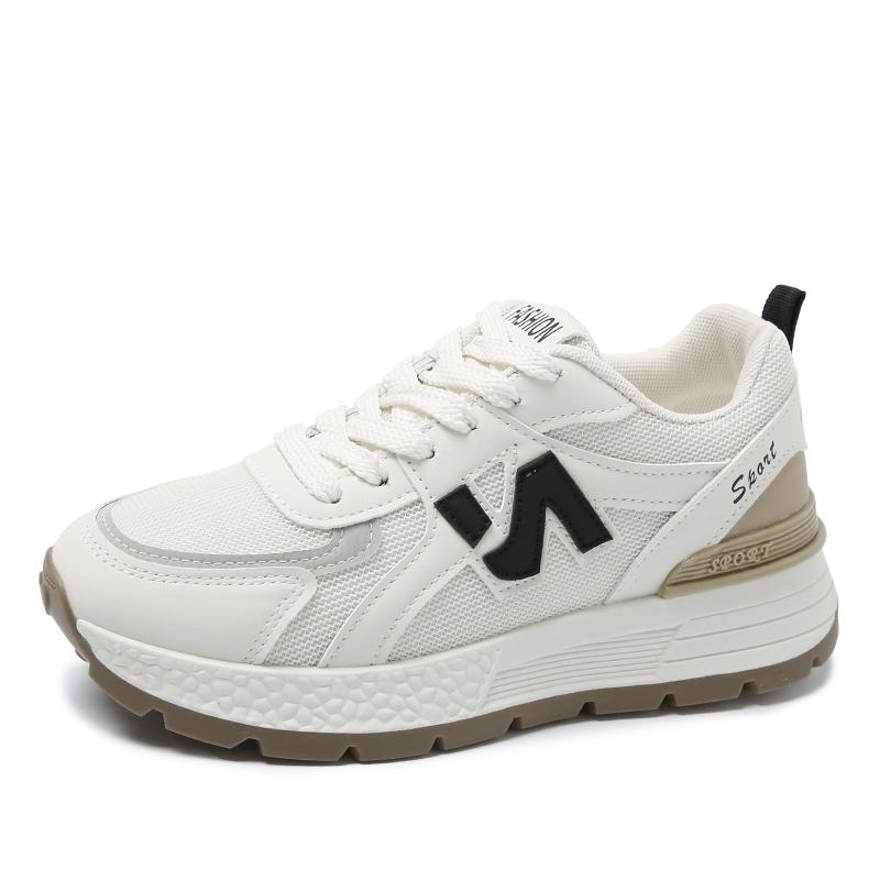 Fashion Thick-soled Sneakers for Women 2024 Autumn Fashion Lace-up Walking Shoes Casual Breathable Sports Tennis Shoes for Women