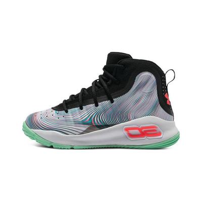 Curry 4 Non-Slip Durable High-Top Kids Basketball Shoes Kids Basketball Shoes Black White 1295996-008