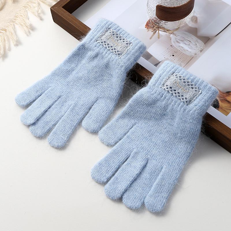 Women's Winter Warm Plush Knitted Fingerless Touchscreen Gloves in Candy Colors
