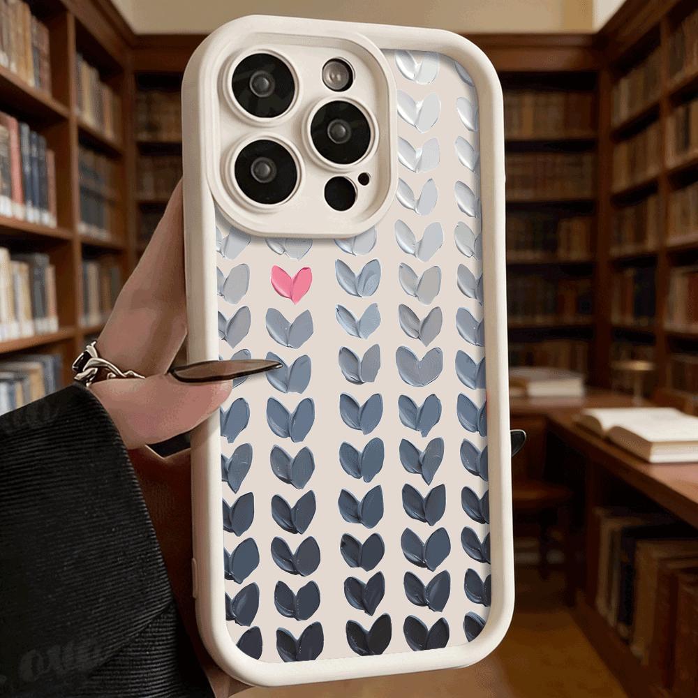 Gradient Hearts Phone Case for iPhone 17 16 15 14 13 12 11 Pro Max Plus Anti Scratch, Gel Flexible Protective