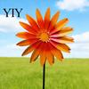 Rustic Metal Art for Lawn Sunflower Garden Stake, Spinning Flower Yard Ornament, Rustproof Stakes Decor Outdoor Patio Decoration Spinner Windowsill