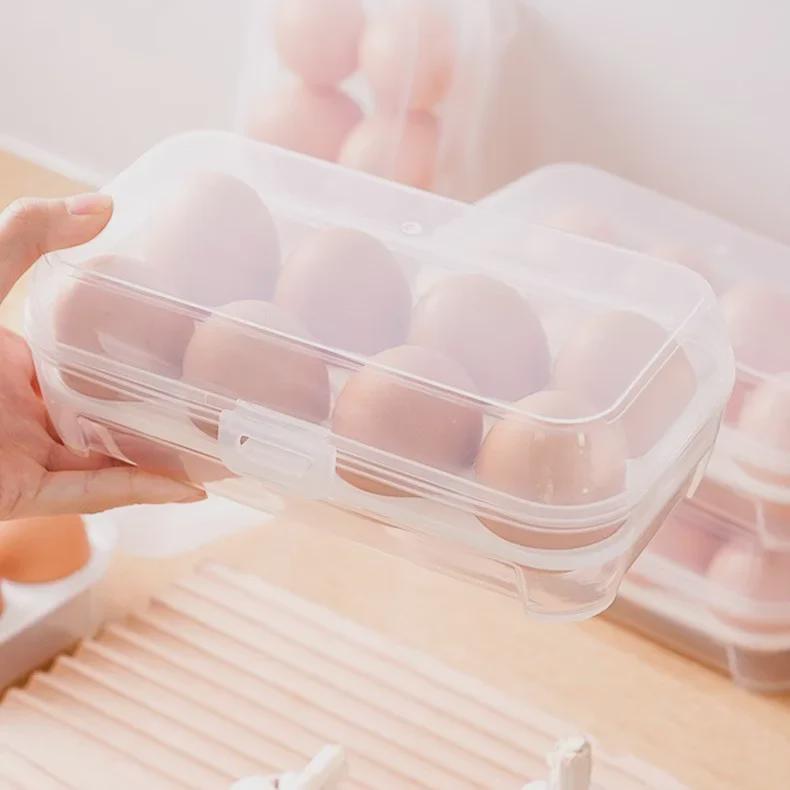 Nárazuvzdorný přenosný box na kempingová vejce – plastový zásobník na vejce odolný proti rozbití, vhodný na cesty a proti pádu