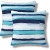 Wave Throw Pillow Covers 18x18 Set of 2 Abstract Stripes Decorative Pillow Cover Watercolor Sea Ocean Waves Outdoors Pillowcase Cushion Case Home