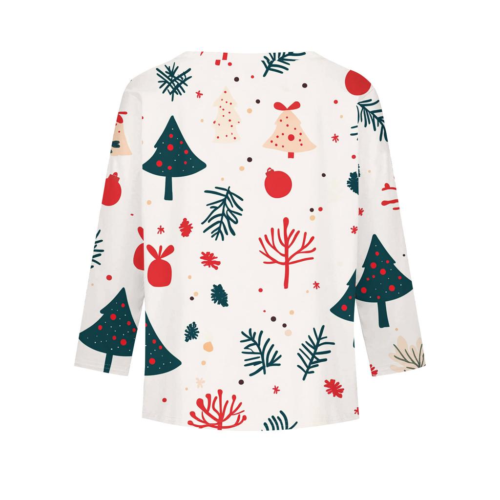 Christmas Day Girls Long Sleeve T Shirts Kids Fall Tops Crewneck Printed Basic Tees