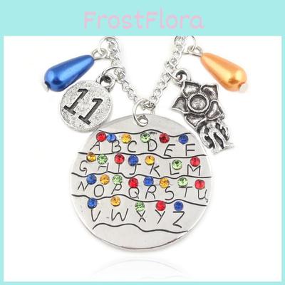 Collier Lettre Personnage Stranger Things Eleven Avec Chaîne en Alliage Électroplaqué Pour Cosplay