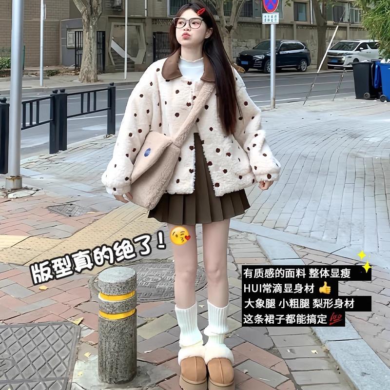 Women Maillard Style High Waist A-Line Pleated Skirt Anti-Chafing Lined Mini Skirt Casual JK Skirt For Spring Summer Autumn