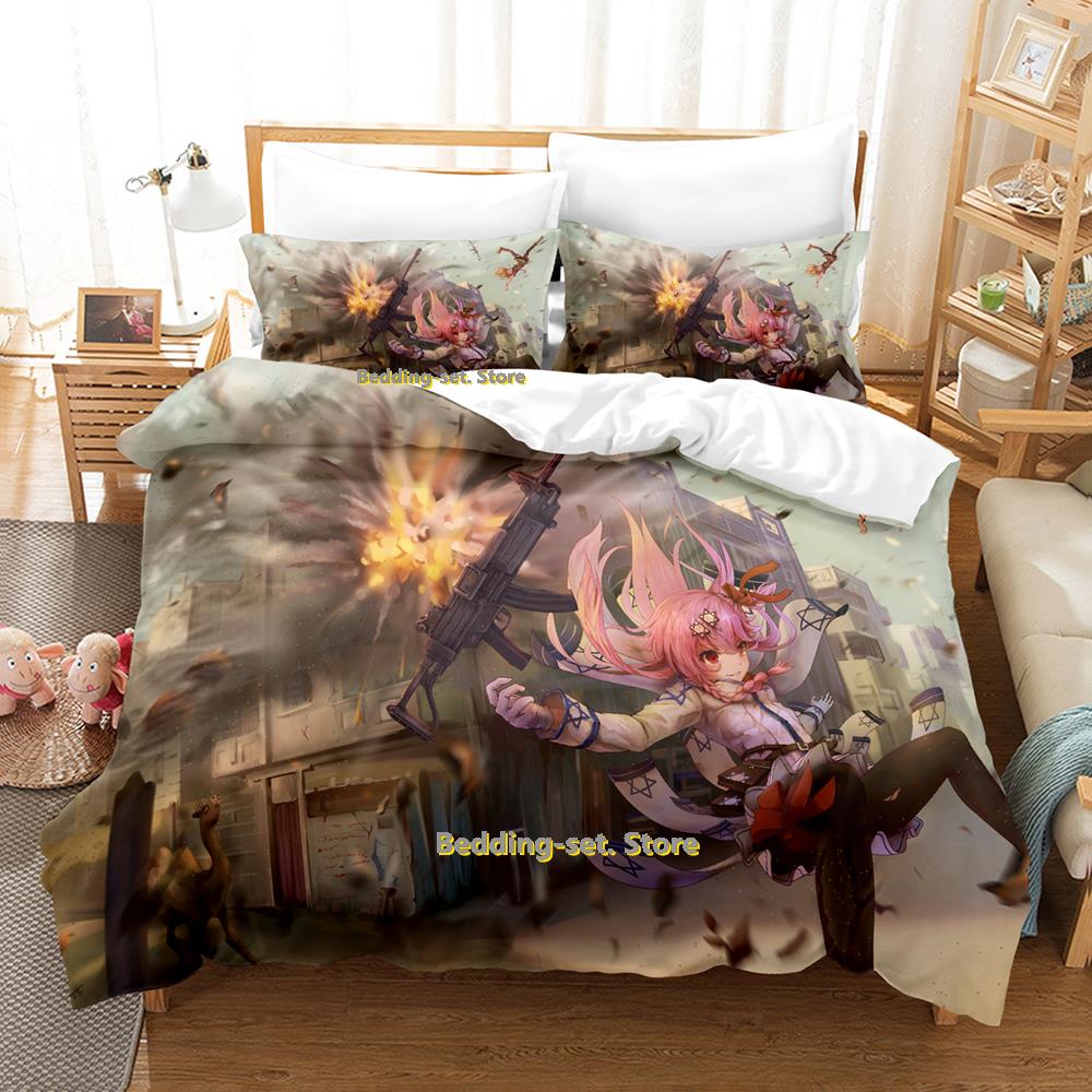 Game Girls Frontline Bedding Set Single Twin Full Queen King Size Bed Set Adult Kid Bedroom Duvetcover Sets Anime Kawaii 2023