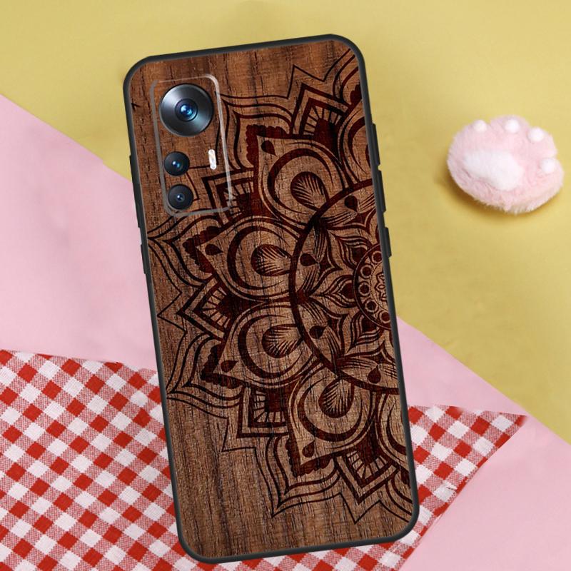 Mandala Floral Wood For Xiaomi 14 15 Ultra 13T 14T 15T 17 Pro Max Case For POCO F8 Ultra X7 X5 X6 F5 F6 F7 Pro