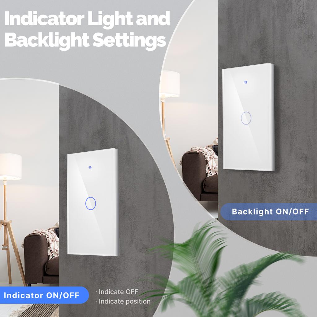 Tuya Moes Glass WiFi Wall Touch Smart Light Switch 1/2/3/4 Gang RF Wireless  Muilti-Control Compatible with AlexaGoogle Home