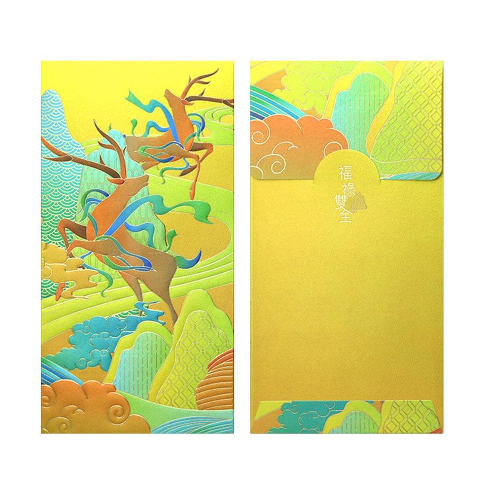 8PCS New Multicolor Red Envelope Bag Blessing Cartoon Pattern Red Packet Retro Style Crane Magpie Lucky Pocket Chinese New Year