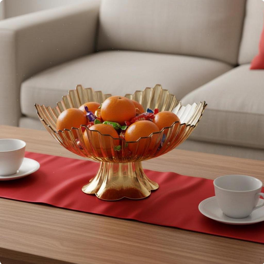 Sockel Obst Beleuchtete Schale Elegantes Design Hoher Fuß Teller Blütenform Dekorative Snacks